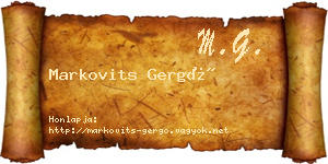 Markovits Gergő névjegykártya