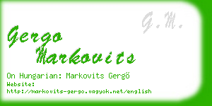 gergo markovits business card