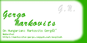 gergo markovits business card